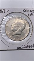 1969-D SILVER JFK half dollar, appears