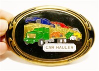 1985 Car Hauler Brass Belt Buckle