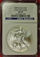 2009 Silver Eagle NGC MS69