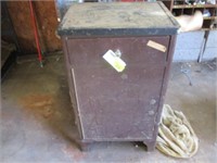 16"x20"x35" metal cabinet w/contents
