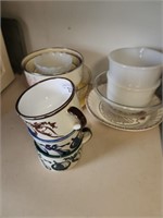 Vintage Soup Bowls w/ Handles, Pie Plates , Milk