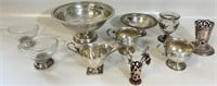 STERLING SILVER FOOTED BOWLS, CREAMERS & ACCENTS