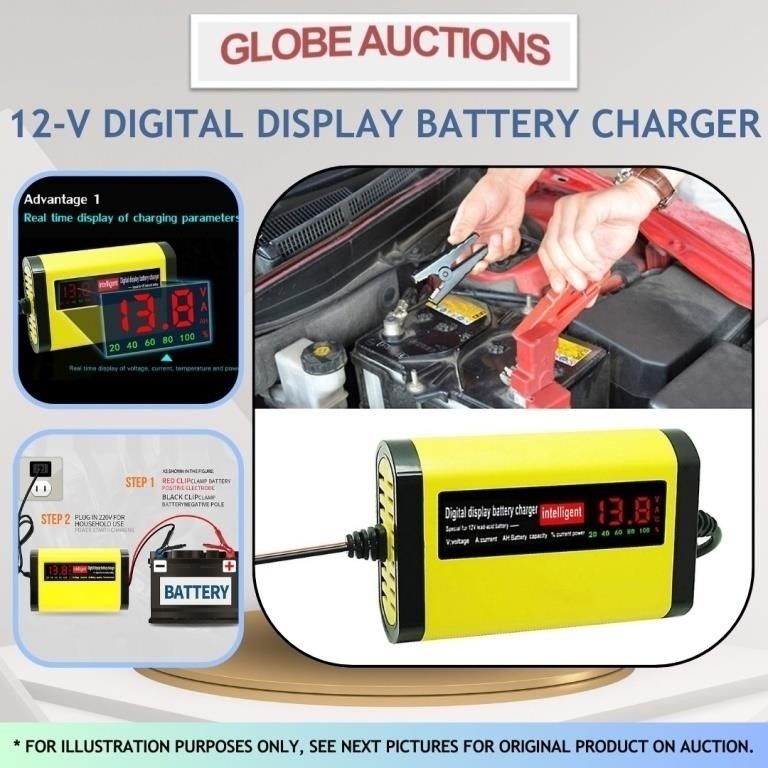 12-V BATTERY CHARGER WITH DIGITAL DISPLAY