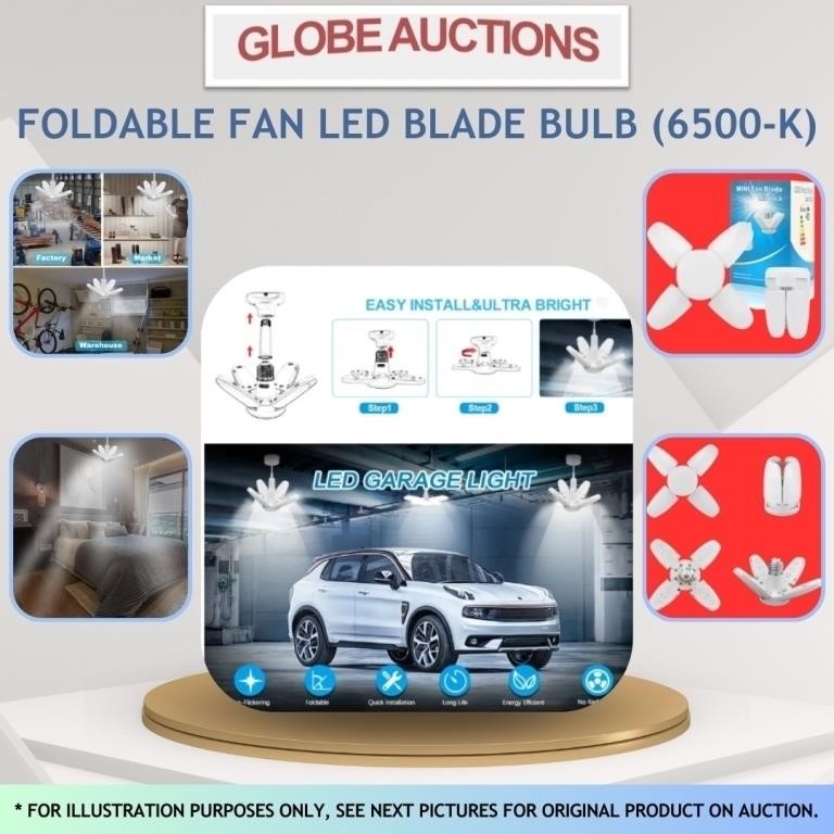 FOLDABLE FAN LED BLADE BULB (6500-K)