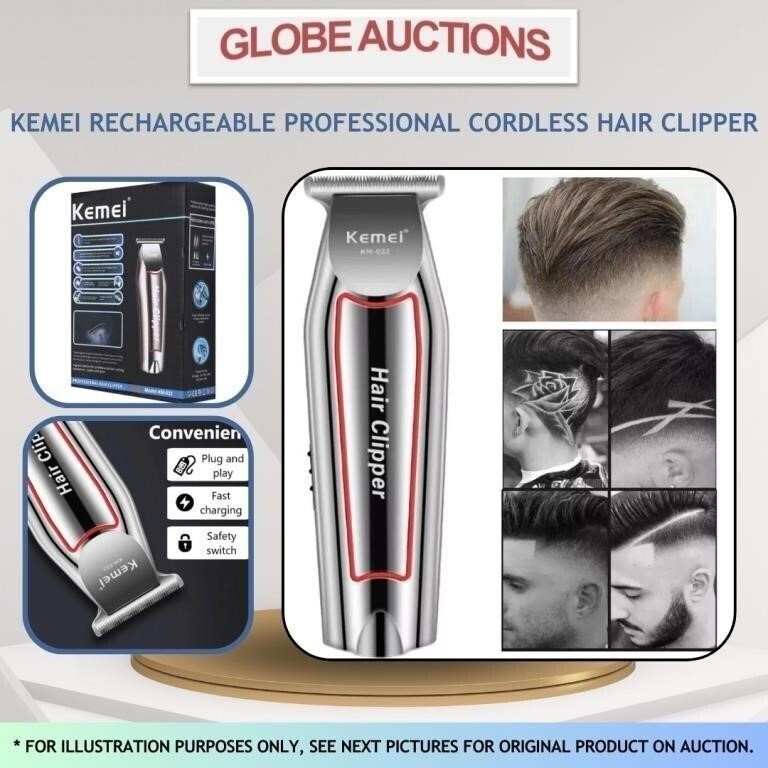 KEMEI RECHARGEABLE PROF. CORDLESS HAIR CLIPPER