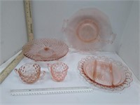Anchor Hocking Divider Plate & Swirl Footed Dish