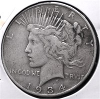 1934 D PEACE DOLLAR VF