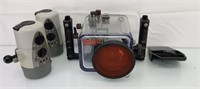 Ikelite underwater camera case and stobes