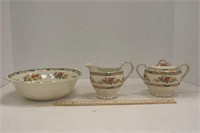 Creampetal Sugar Bowl, Creamer & Serving Bowl