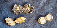 Vintage Set of 3 Pair Clip Earrings
