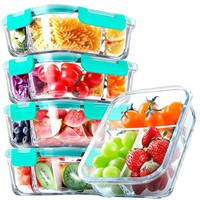 VERONES 5 Pack Glass Meal Prep Containers 3 Compar