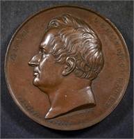 DENMARK BRONZE MEDAL 1850, HIGH RELIEF