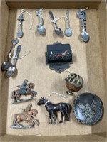 spoons and cast iron toys