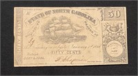 1866 North Carolina Fifty Cent Fractional Note