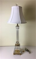 Crystal Table Lamp with Silk Shade