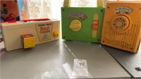 Two fisher price camera toys and toy radio