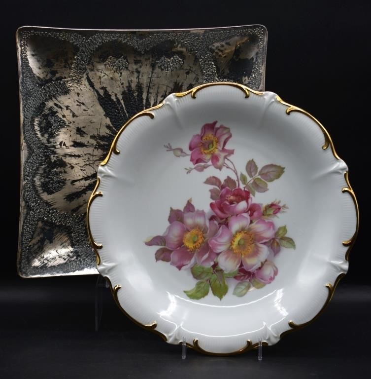 Wild Rose E&R Golden Crown Porcelain Platter +