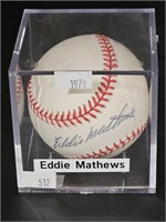 Autographed 1978 Eddie Mathews