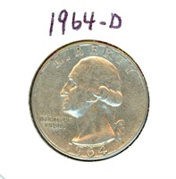 1964-D Washington Silver Quarter