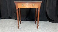 Antique Wood Single Drawer Side Table