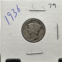 1936 MERCURY SILVER DIME