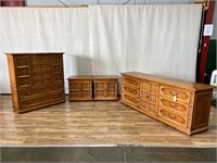 Deco Front 4pc Bedroom Set: Chest, Dress, N/S