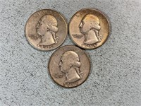 1945, 1945D, 1945S Washington quarters