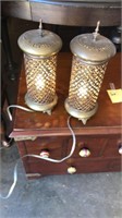 Decorative Pair of Metal Lamps Soft Mood Lighting