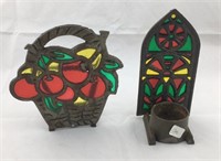 Stained Glass Napkin Holder and Candle Holder