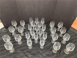 30 Clear Wine & Champagne Glasses - no visible
