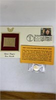 24kt gold plate Indian head penny & gold replica