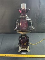 Vintage Amethyst Glass Table Lamp