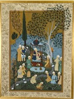 INDIAN MUGHAL PAINTING ON SILK