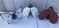 3 Metal Bug Candle Stands