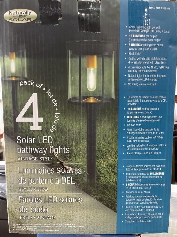 Solar LED Pathway Lights. - Pack of 4