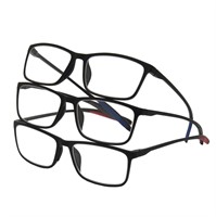 Dax Plastic Rectangle Reading Glasses, 3-pa +1.25