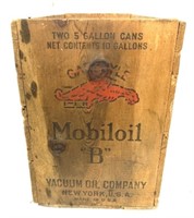 Gargoyle Mobiloil "B" wood crate