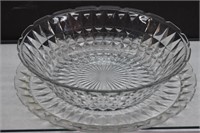 Jeannette Windsor Clear Glass Bowl & Platter