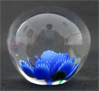 Floral Glass Paperweight 2.75"H x 2.75"W