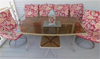 Nice Glass Patio Table with 6 Cushioned Chairs,