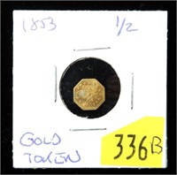 1853 1/2 California Gold token