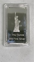 One Troy ounce .999 fine silver bar