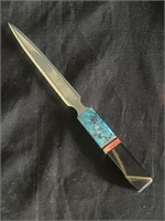 Letter opener with handle of turquoise,coral,