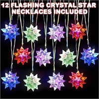 Flashing Crystal Star Necklaces for Kids Set of 12