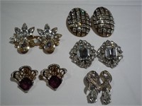 5 pr Vintage clip earrings