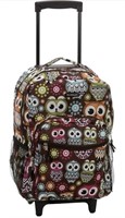 $80 Rockland Dbl Handle Rolling Backpack 17in OWL