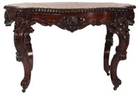 Rosewood Marble Top Turtle Top Table
