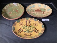 3 Pieces 2000s Breininger Redware Pottery.