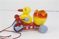 Ideal Hard Plastic Chick and Egg Pull Toy Easter