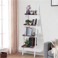Ladder Shelf 4-Tier Wood Modern Bookcase